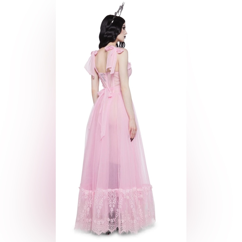 NWT Widow Death Becomes Her Goth Gown in Pink Lace Sz M - Picture 15 of 16
